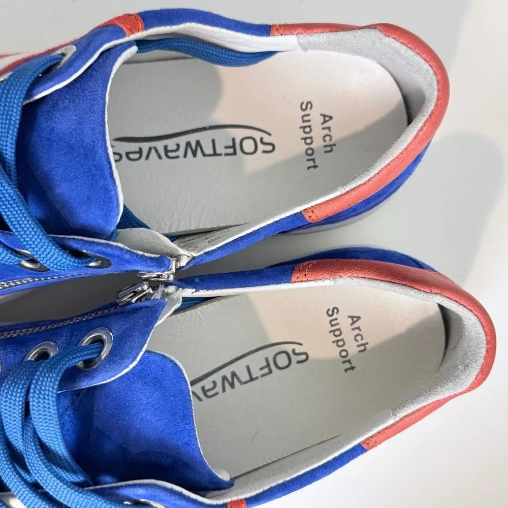 Softwaves Blue Suede Sneakers Portugal 36.5/6.5 IOB